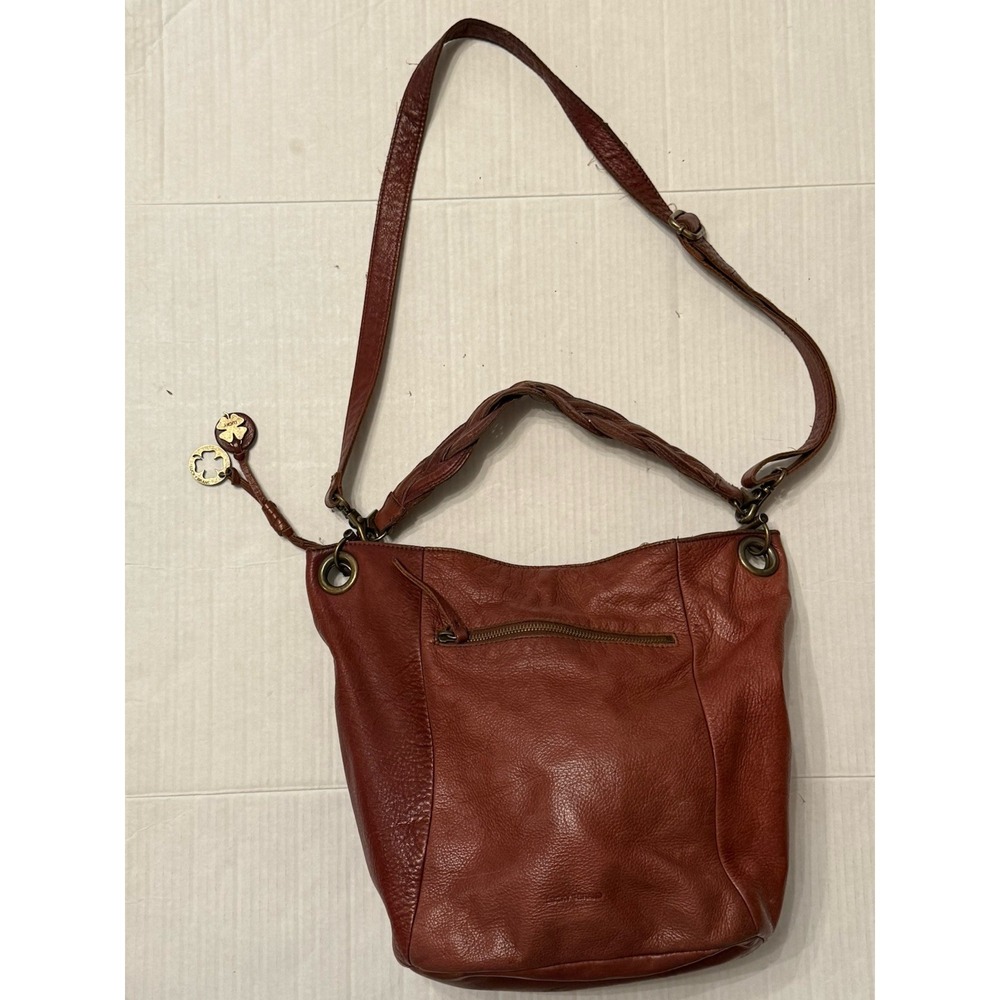 Lucky Brand Brown Leather Purse Shoulder or Crossbody Charms Tassel
